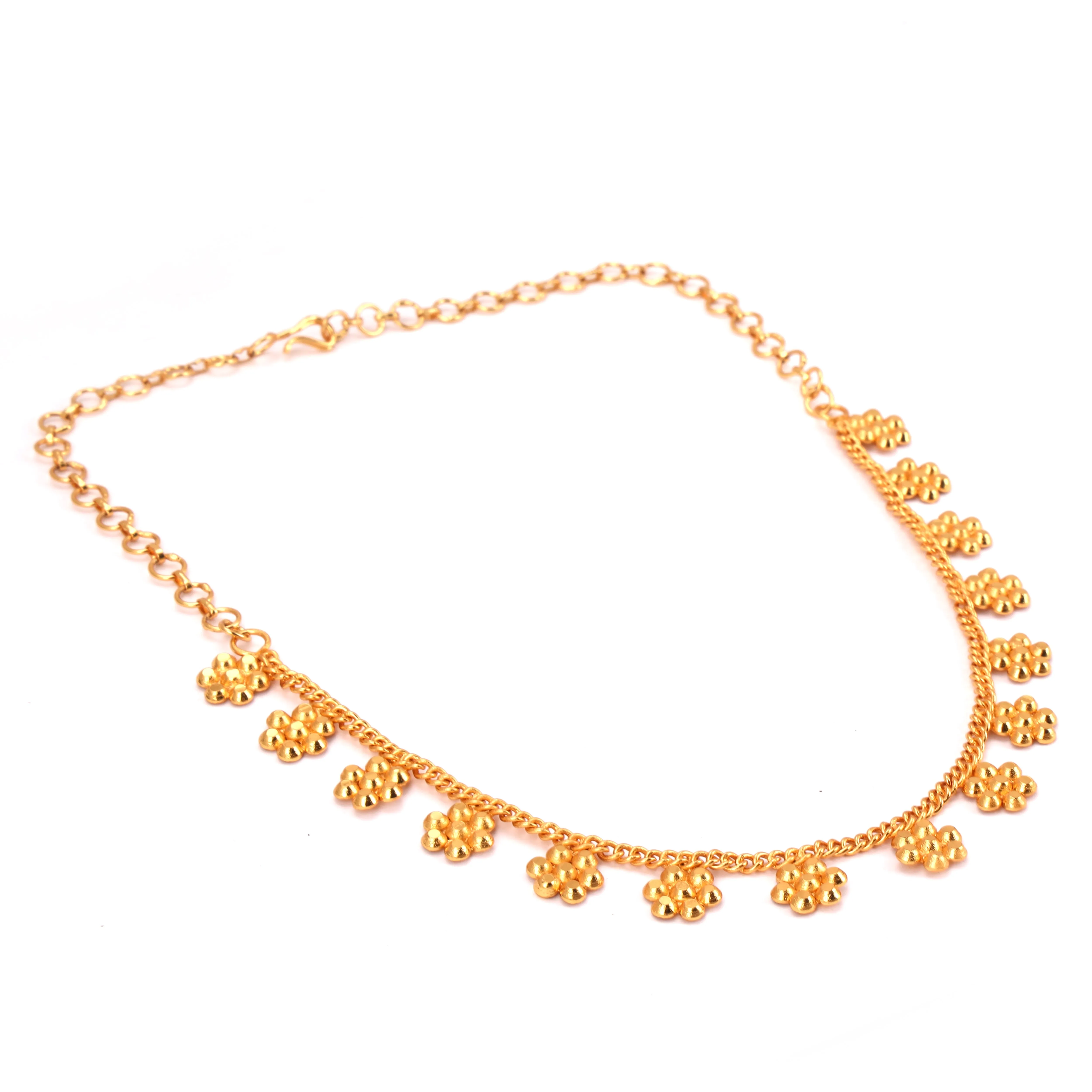 Meera - Flower Drop Chain Necklace Set