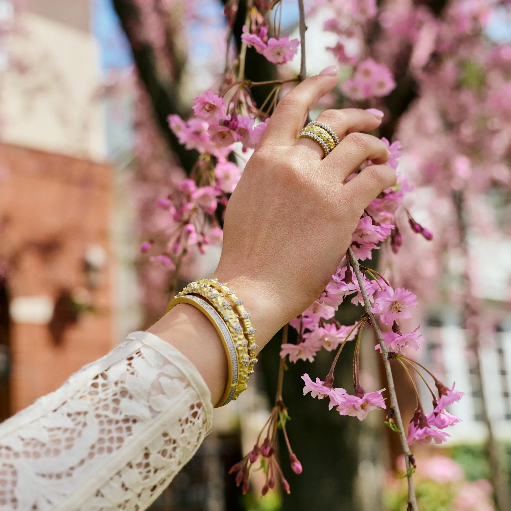 Petals in Bloom Textured Hinge Bracelet