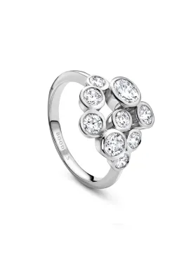 Raindance Platinum Diamond Cluster Ring