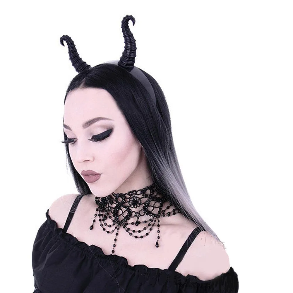 Restyle - DIABOLICAL HORNS HEADBAND - Black