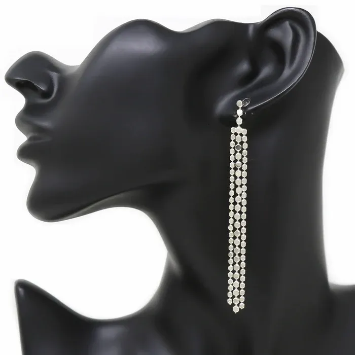 Silver Mesh Dangling Earrings