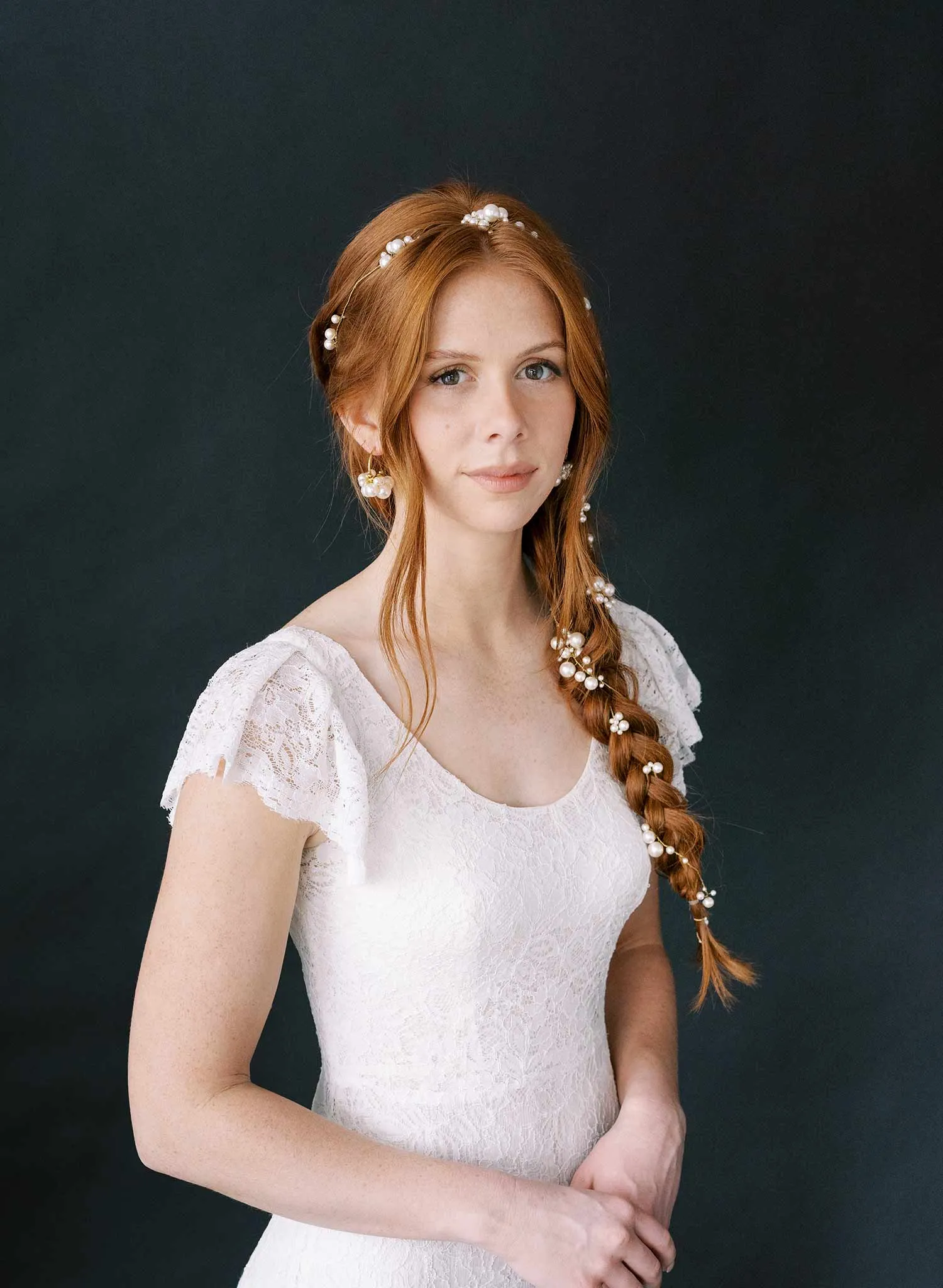 Statement pearl clusters extra long hair vine - Style #2344