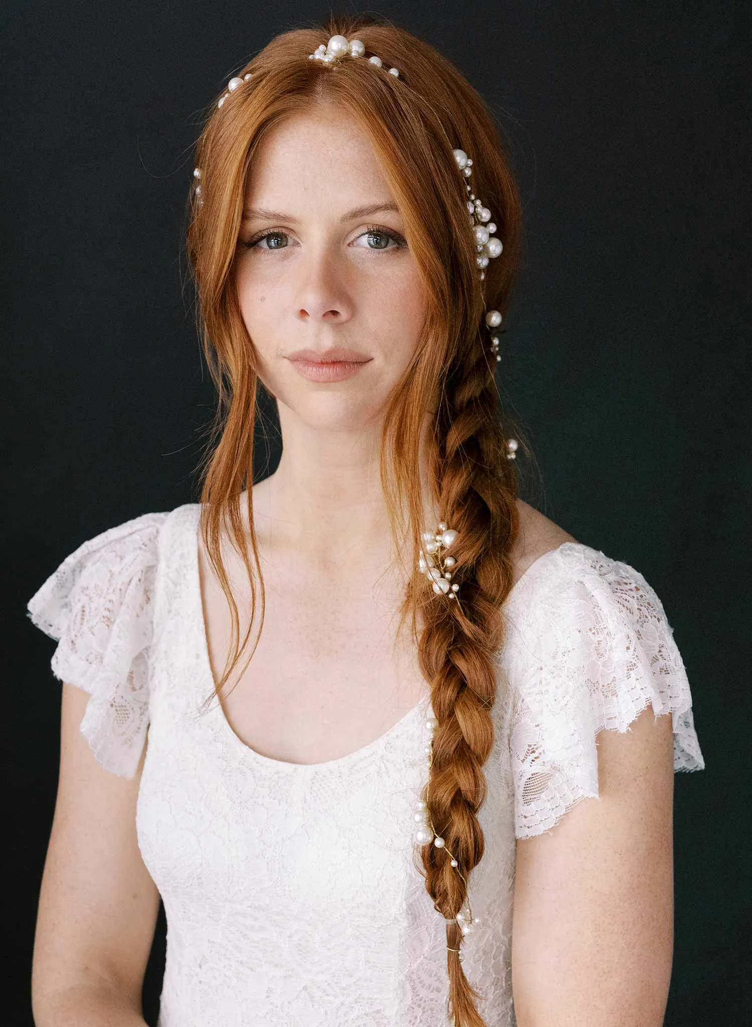 Statement pearl clusters extra long hair vine - Style #2344