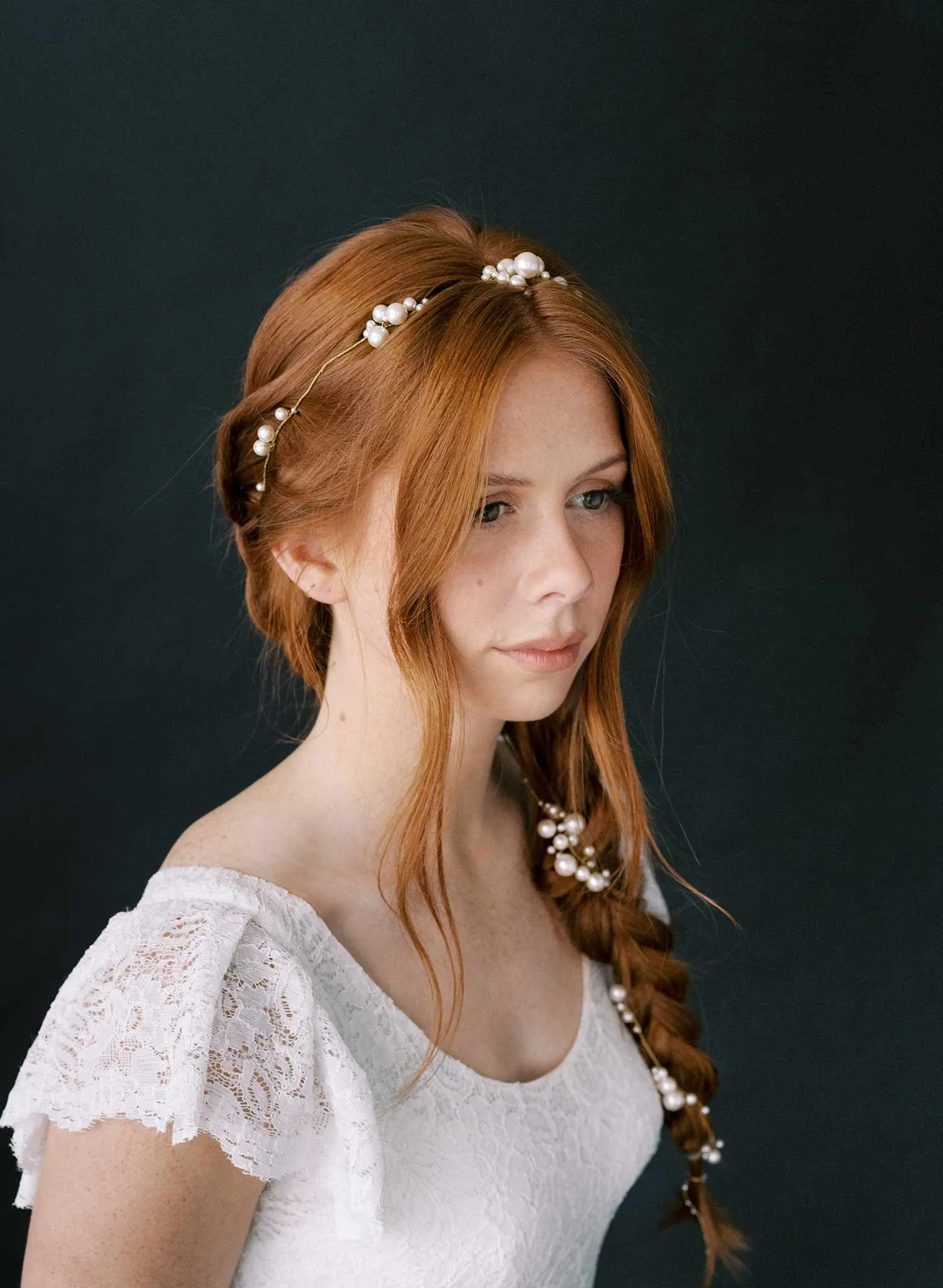 Statement pearl clusters extra long hair vine - Style #2344