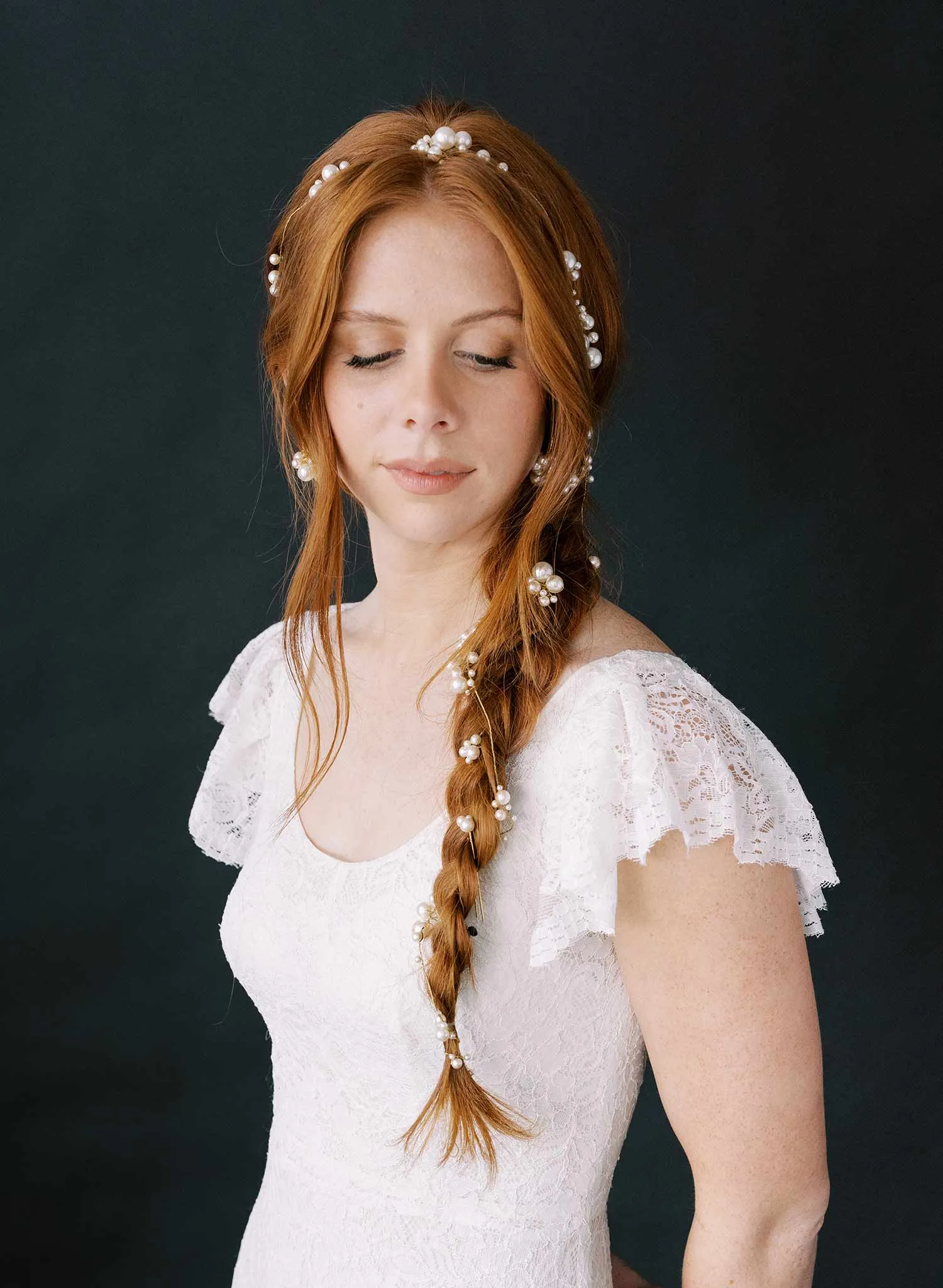 Statement pearl clusters extra long hair vine - Style #2344