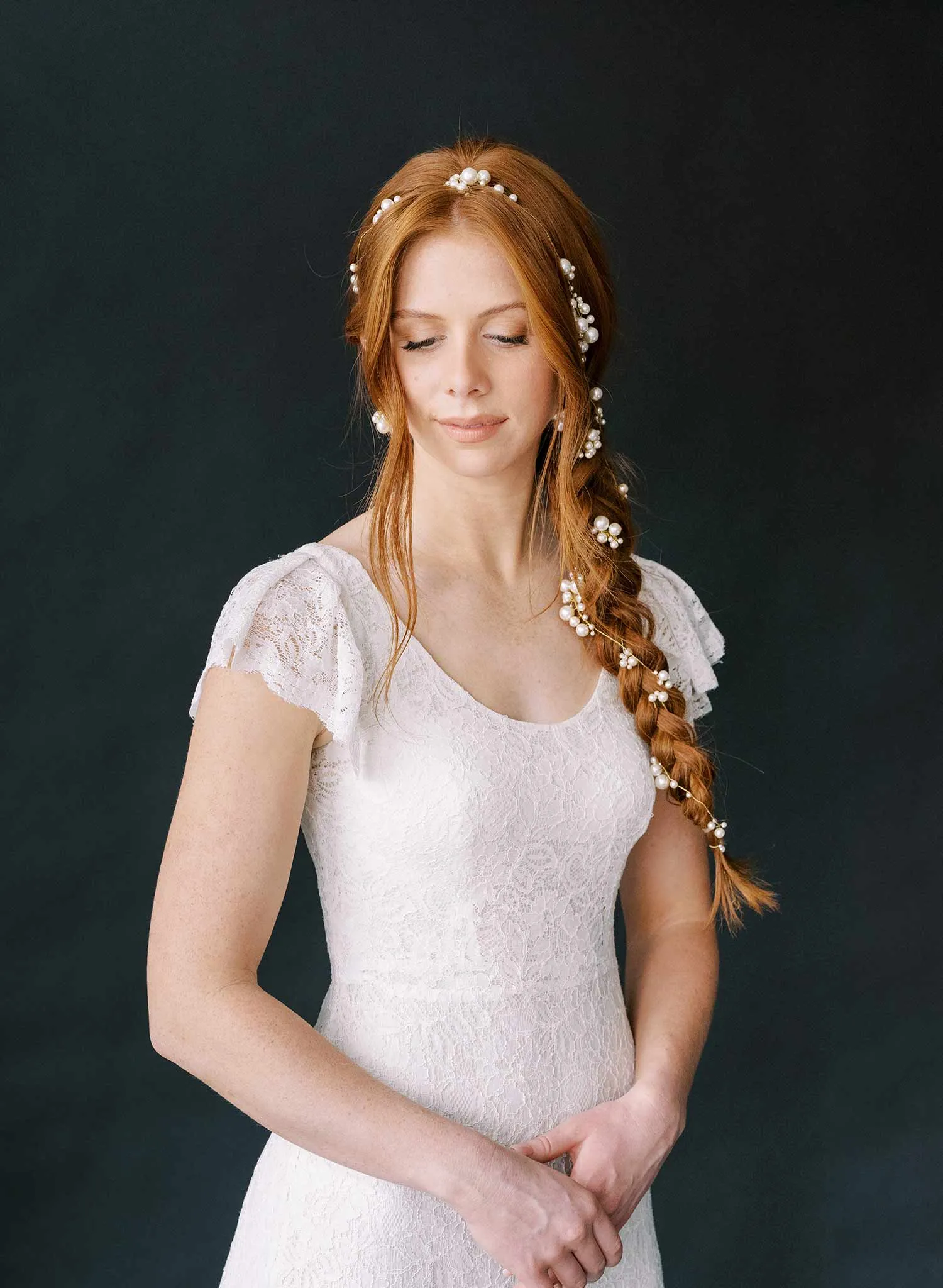 Statement pearl clusters extra long hair vine - Style #2344