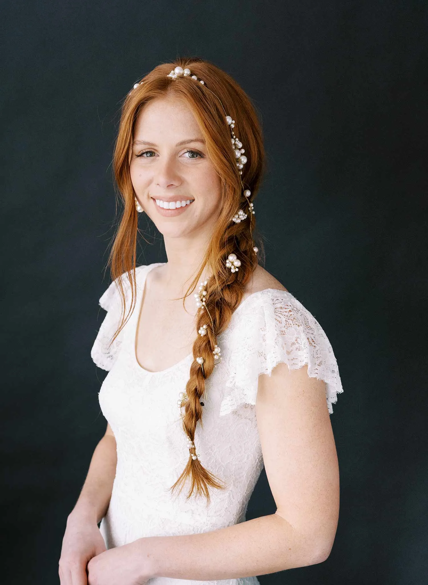 Statement pearl clusters extra long hair vine - Style #2344