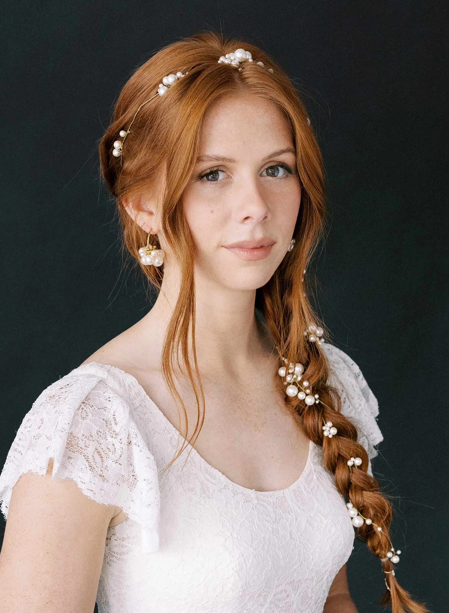 Statement pearl clusters extra long hair vine - Style #2344