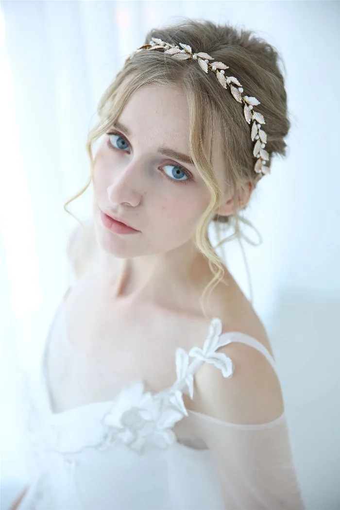 V159. rose gold bridal hair vine, bride bridesmaid wedding hairpiece, Wedding bridal Headpiece