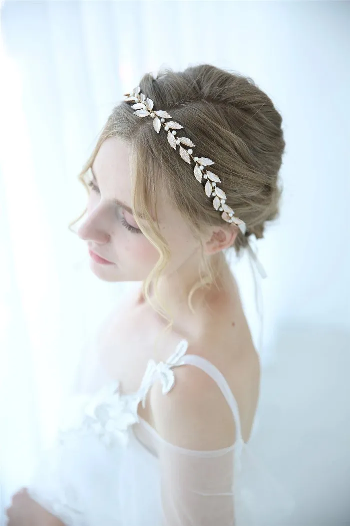 V159. rose gold bridal hair vine, bride bridesmaid wedding hairpiece, Wedding bridal Headpiece