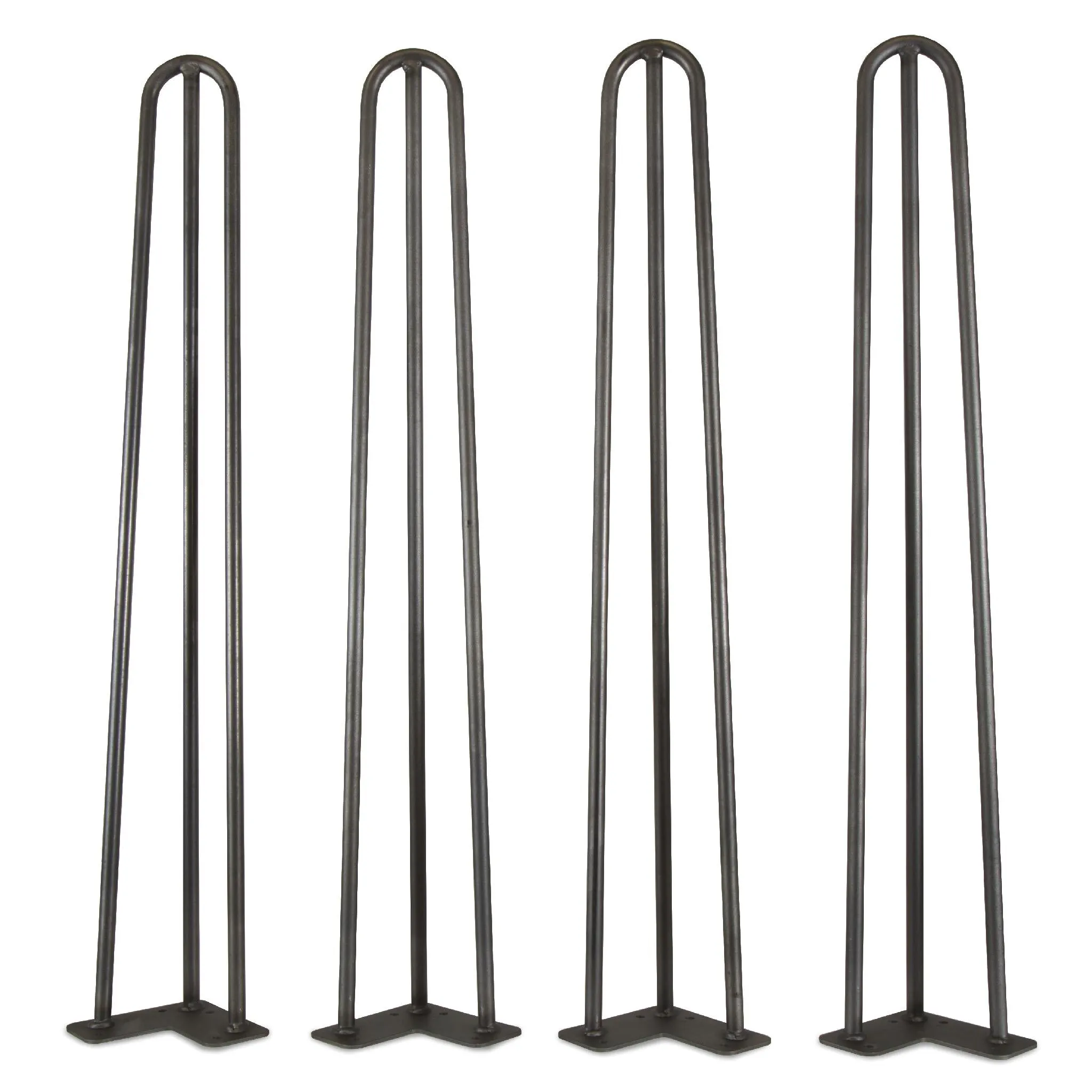 WEN TL28B 28-Inch Mid-Century Modern Satin Black Hairpin Table Legs, 1/2" Diameter, Set of 4