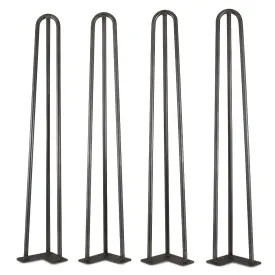 WEN TL28B 28-Inch Mid-Century Modern Satin Black Hairpin Table Legs, 1/2" Diameter, Set of 4