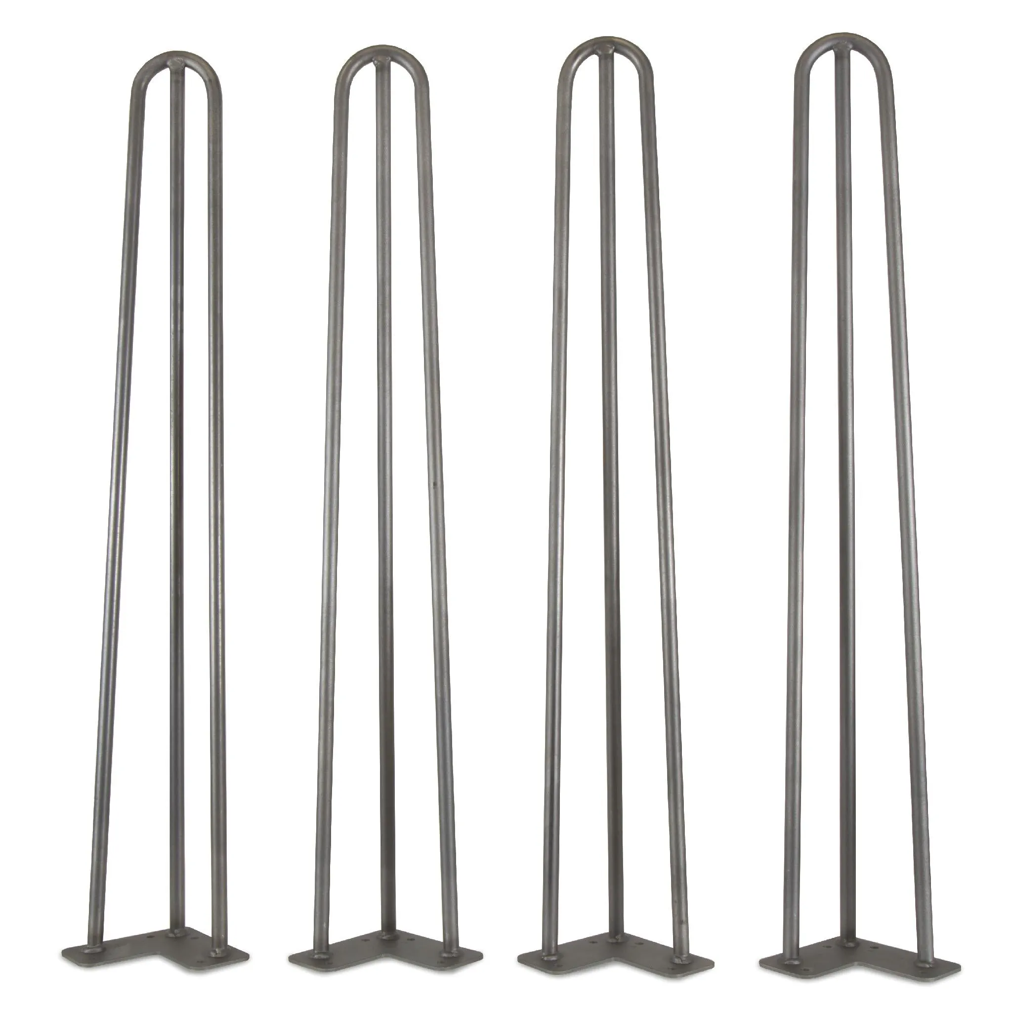 WEN TL28S 28-Inch Mid-Century Modern Raw Steel Hairpin Table Legs, 1/2" Diameter, Set of 4