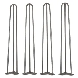 WEN TL28S 28-Inch Mid-Century Modern Raw Steel Hairpin Table Legs, 1/2" Diameter, Set of 4