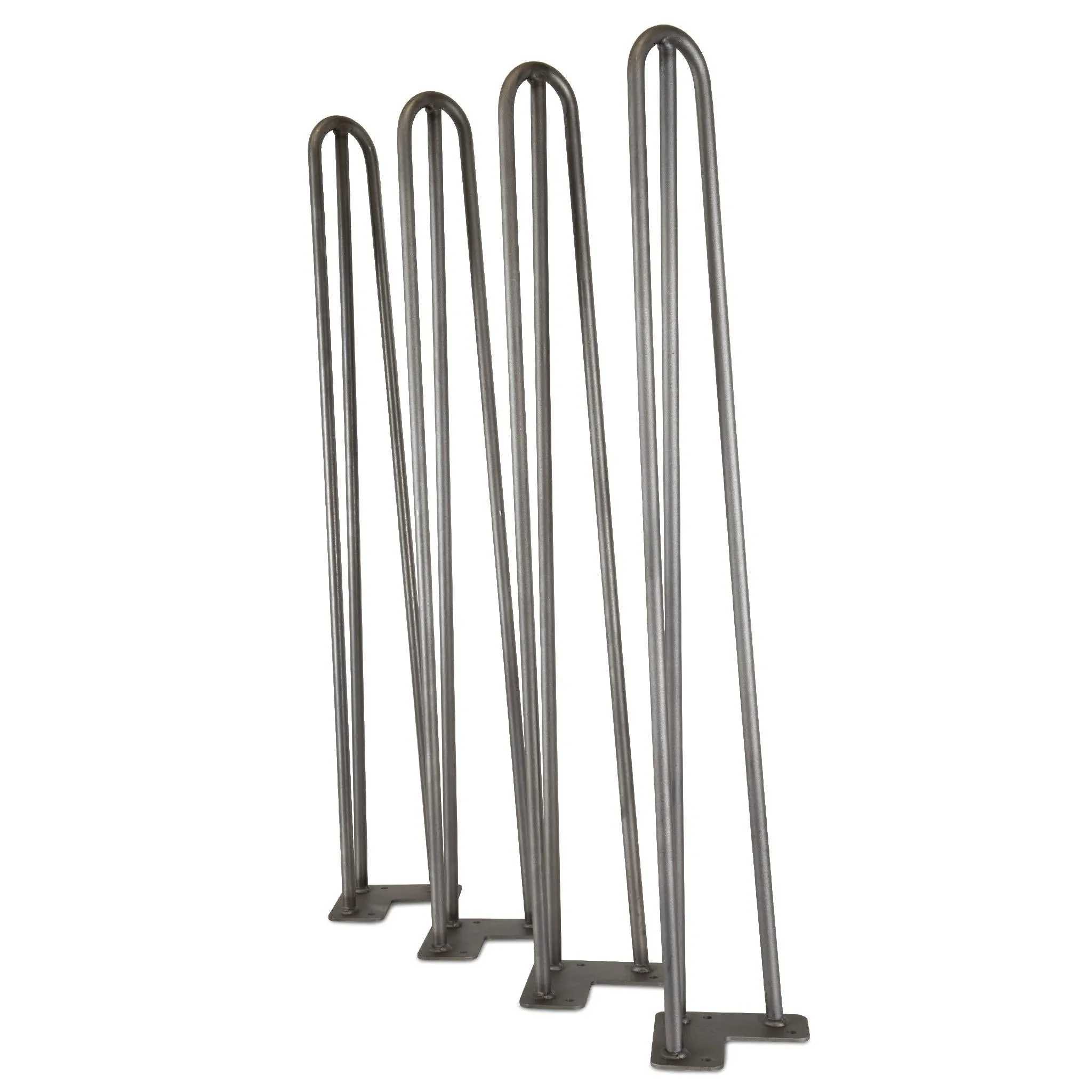 WEN TL28S 28-Inch Mid-Century Modern Raw Steel Hairpin Table Legs, 1/2" Diameter, Set of 4